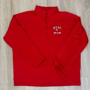 NYAC Ski Club Men's quarter zip Sweater red XL